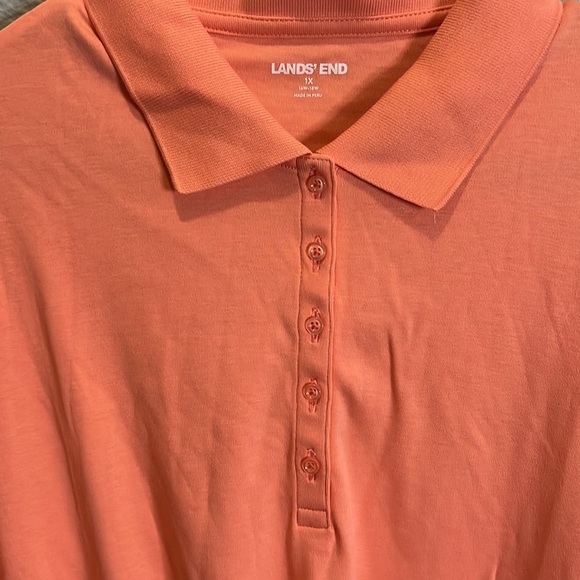 Land’s End peach colored polo size 1X 16W-18W - Picture 5 of 5